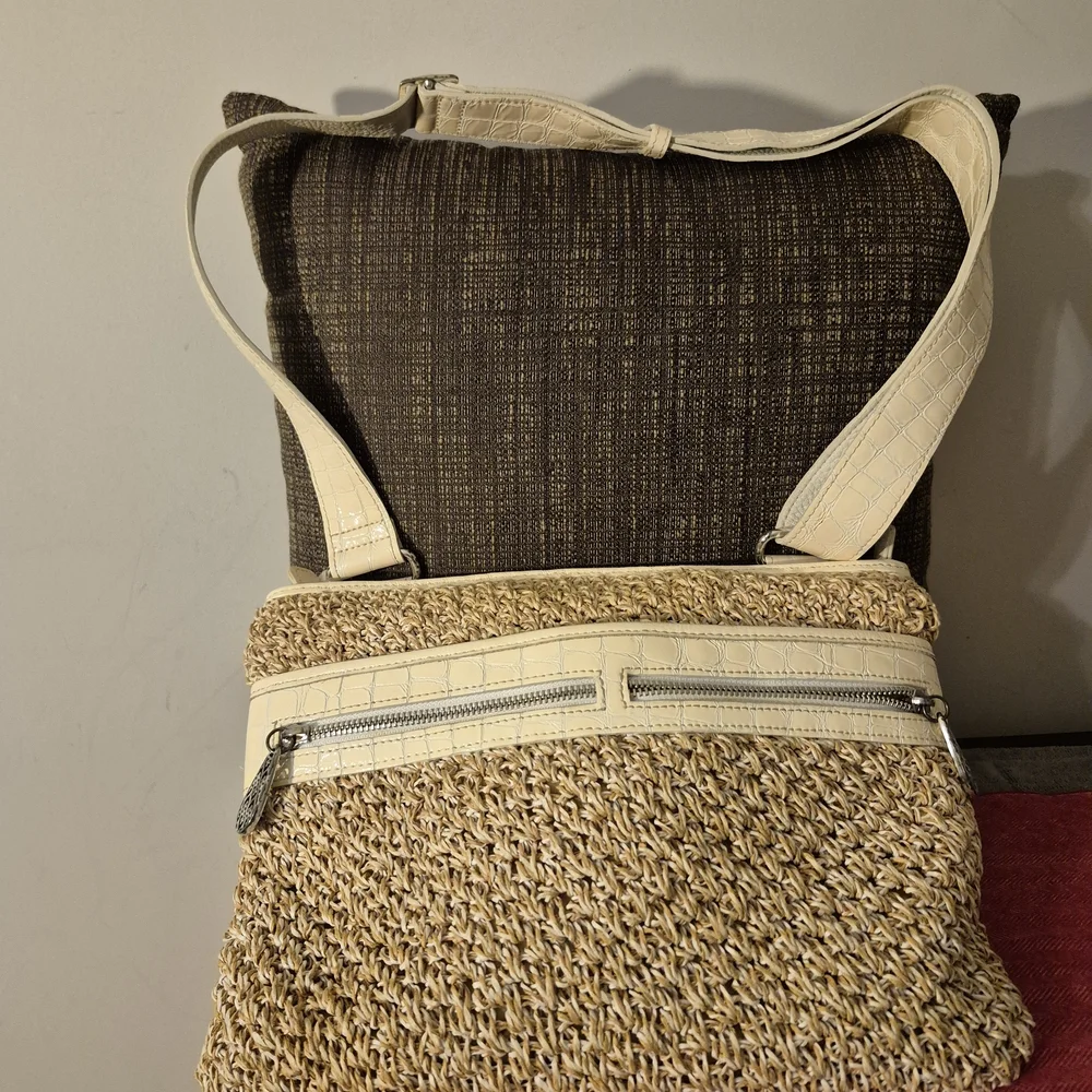 Brighton Cream and Tan Floral Interior Bag - Picture 2 of 4